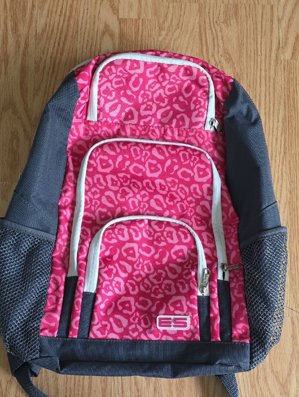 East Sport Pink Leopard Print Backpack